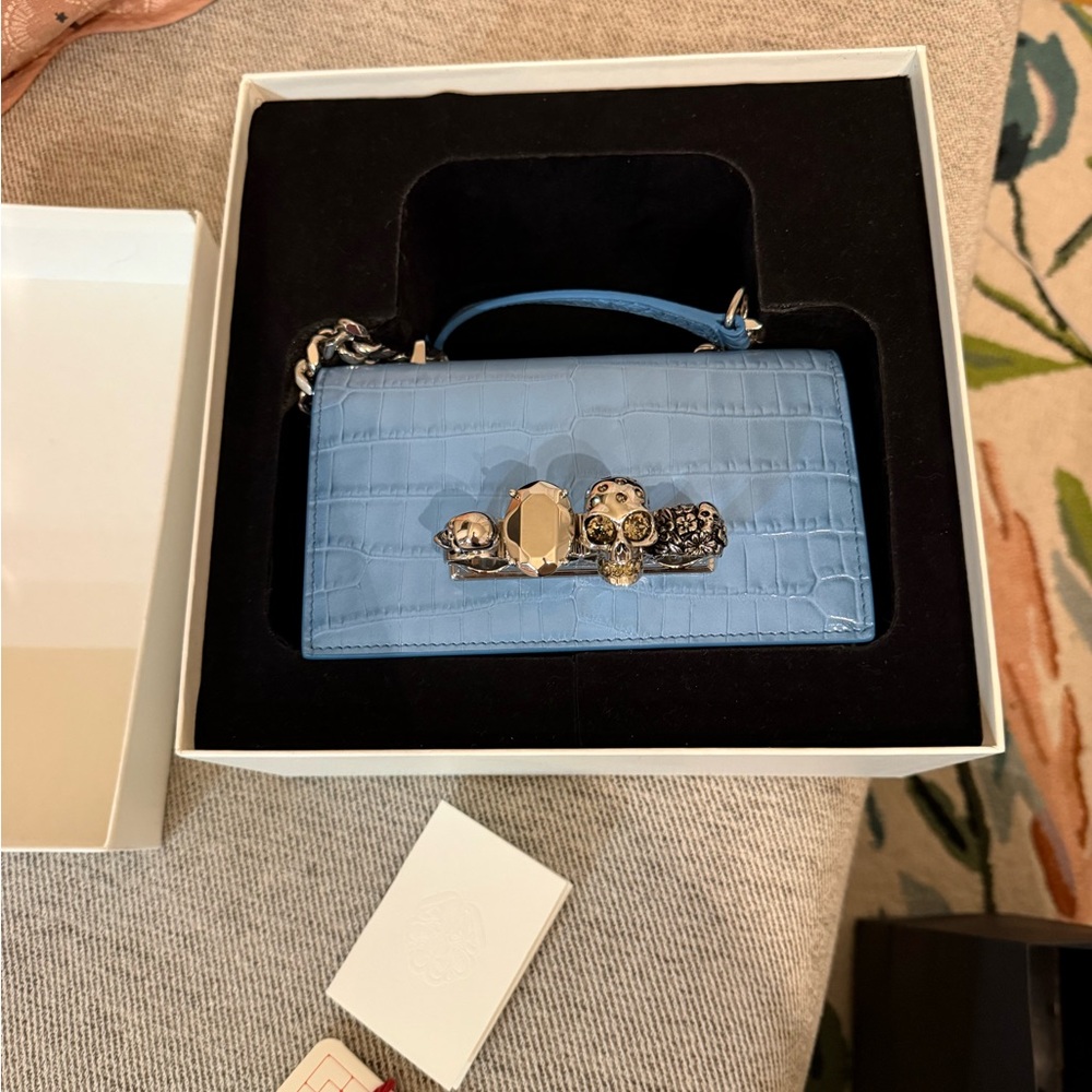 Alexander McQueen mini jeweled satchel bag